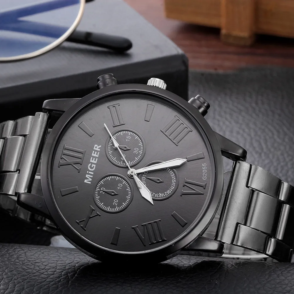Man Watch Crystal Stainless Steel Analog Quartz Watch Man big dial watches for men wristwatch mens Man Watch Crystal Stainless Steel Analog Quartz Watch Man big dial watches for men wristwatch mens