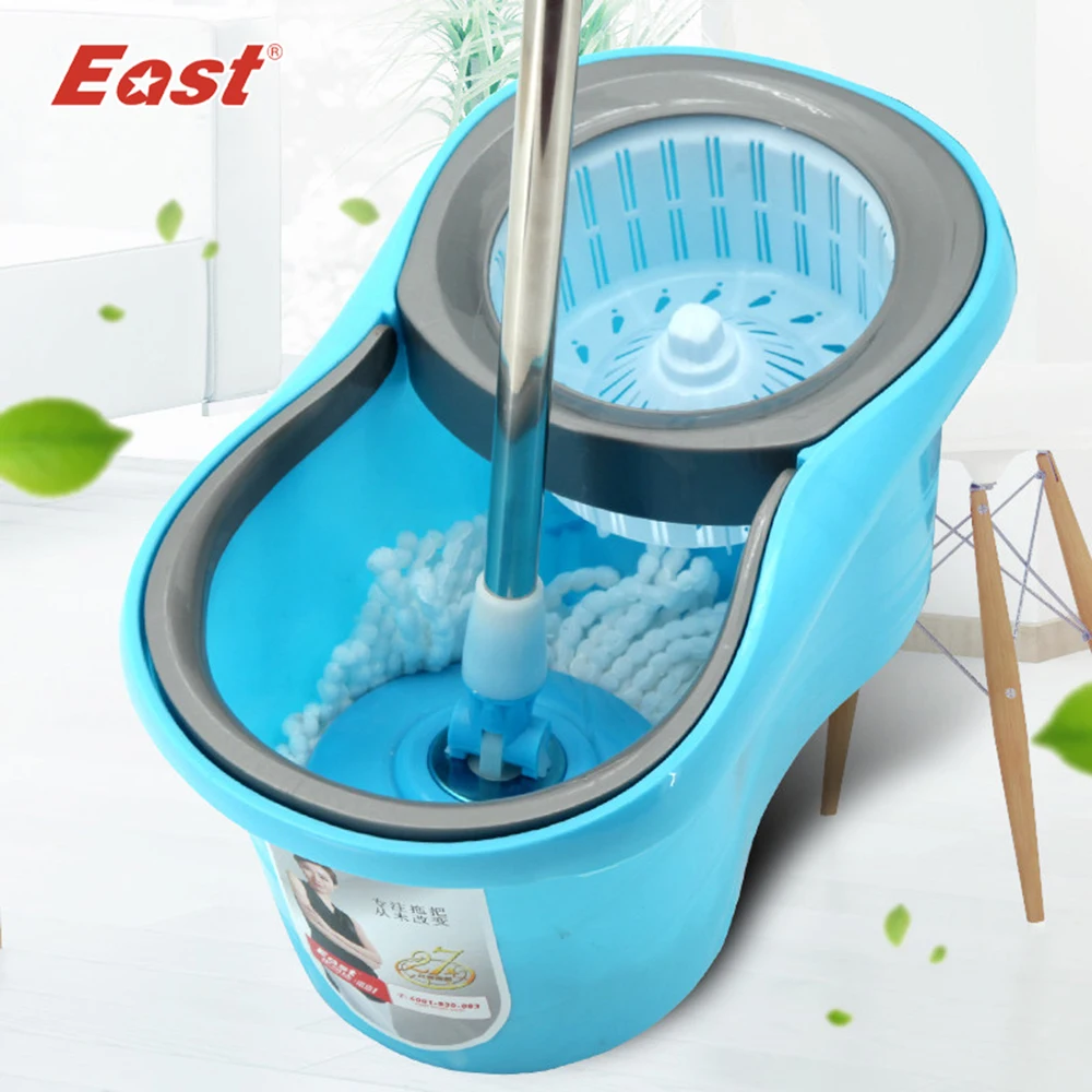 East High Quality New Magic Spin Mop Movable Bucket No Foot Pedal