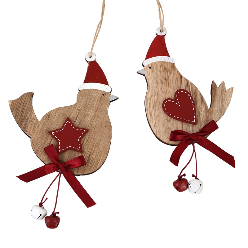 

Set of 2 Wooden Christmas hanging ornament