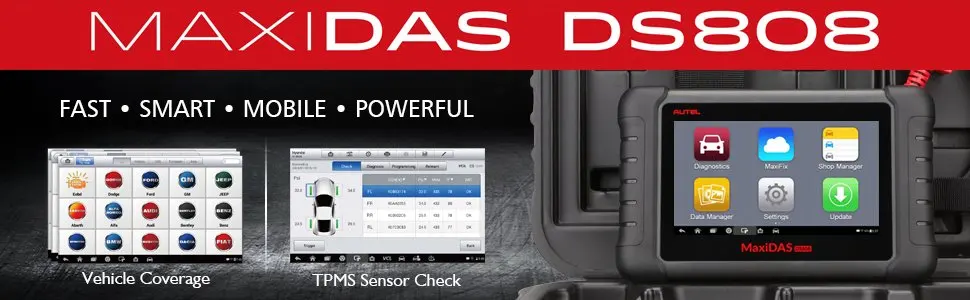 Autel MaxiDAS DS808 автоматический диагностический сканер/инструмент для всех электронных систем функции коды, данные в реальном времени, активный Тесты и т. д