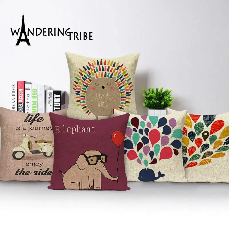 Geometric Patterns Cushion Colorful Decorative Comfortable Cover