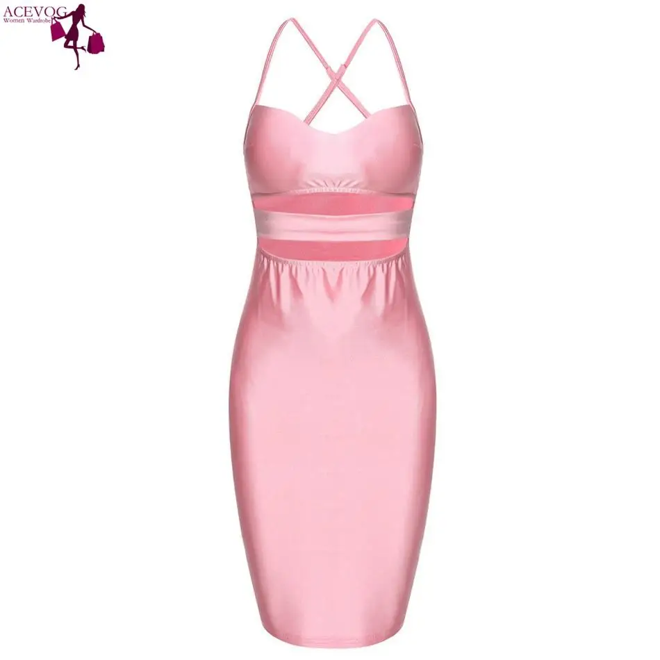 ACEVOG Casual Above Hollow Out Dry Pencil Bandage Bodycon