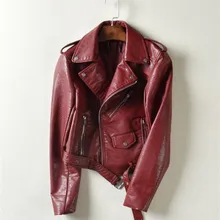 Pu кожаные куртки для японских и корейских модных сцепного устройства локомотив Новинка весны и осени Стиль короткий лацкан искусственная(-ый) искусственной кожи на молнии