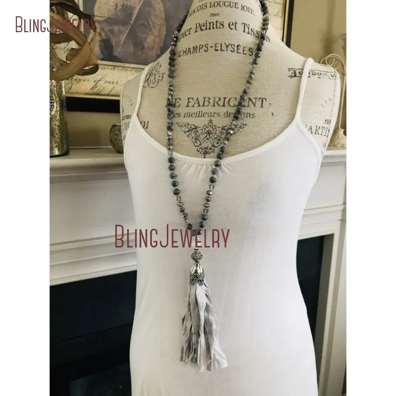 20190410-NM24967-black grey sari silk tassel jewelry statement necklace fun accessory desig_2