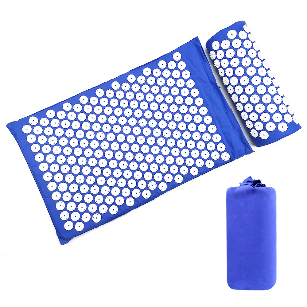Yoga Spike Acupressure Mat Foot Massage Mat Acupressure Cushion Fitness Yoga Mat Relief Body Pain Carry Bag(general sectio)