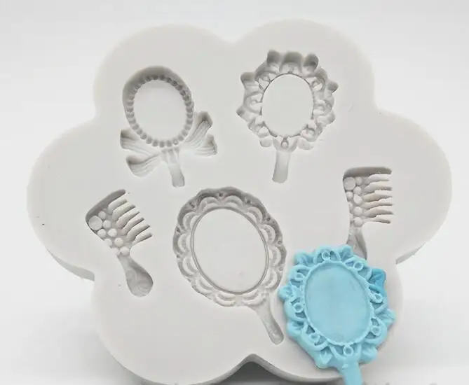 

Cake Tools mirror comb makeup silicone mold Decorating Cupcake decorating Gumpaste fondant cake tool mould