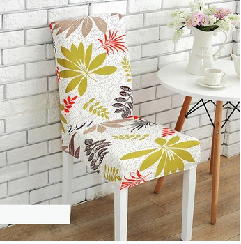 

Flower Printing Removable Chair Cover Big Elastic Slipcover Modern Kitchen Seat Case Stretch Chair Cover For Banquet