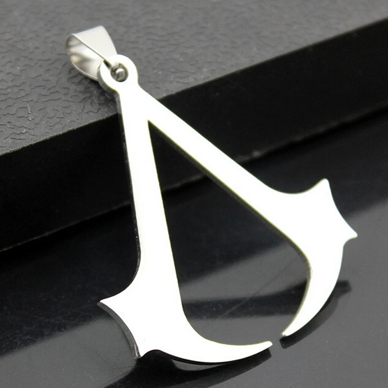 New Fashion Women Men Cospaly Animation Jewelry Silver Black Stainless Steel Assassins Creed Pendant For Necklace Gift | Украшения и