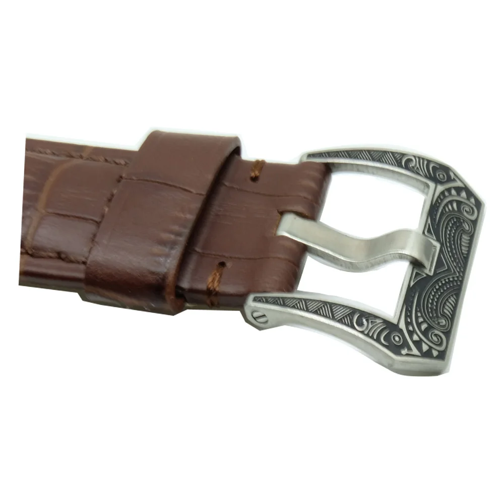 18 20 22 24 26mm 316L Stainless Steel Tang Buckle + Screwdriver for Rubber Watch Band Leather Strap Carved Pattern Screw Clasp