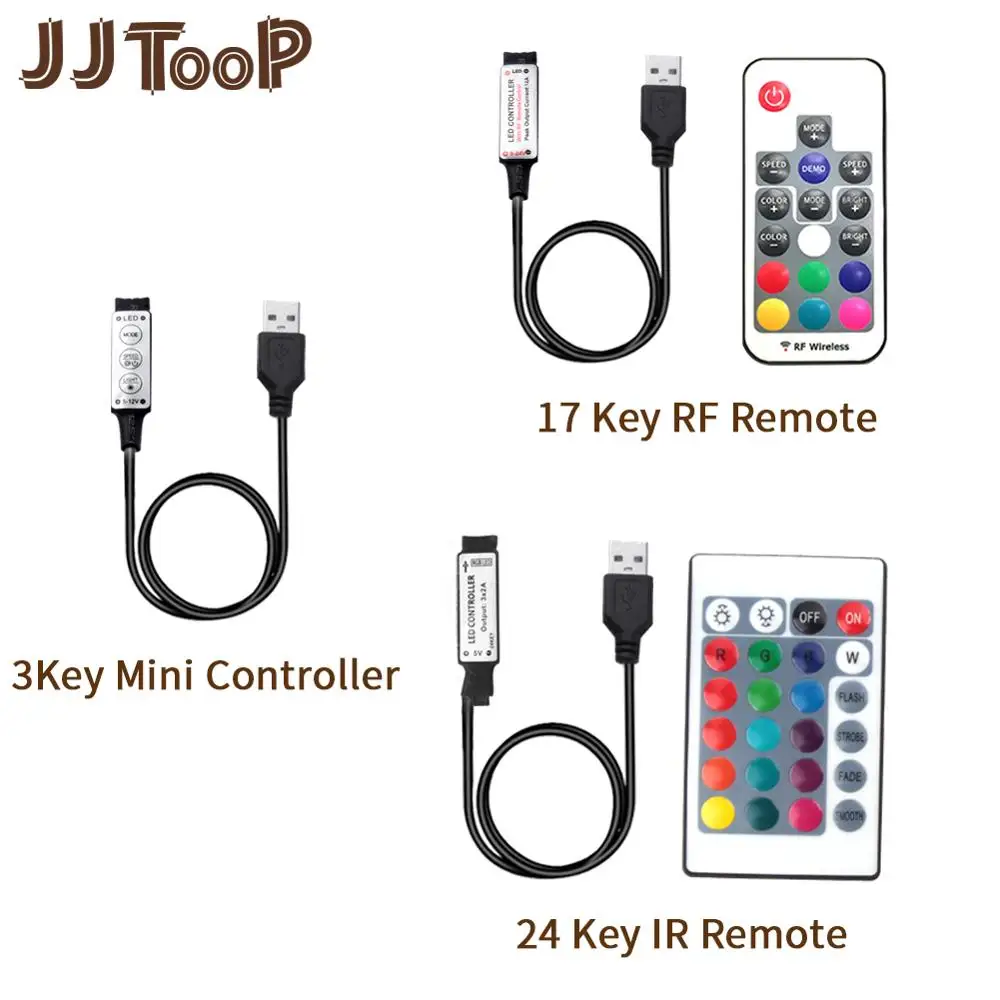Радиочастотный контроллер 3KEY 17KEY IR 24KEY пульт дистанционного управления для DC 5V USB светодиодный RGB полосы