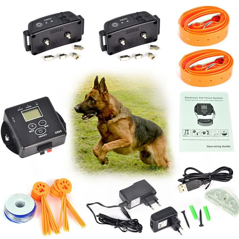 

Pet Dog Fence Electric Waterproof Rechargeable Electronic Wireless Pet Dog Fence Containment System Dog Training Collar For2 Dog