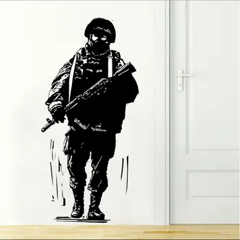 

Fashion Military Decals Art Army wall decals Art Support troops soldier silhouette marine Wall Sticker Vinyl Adesivo NY-323