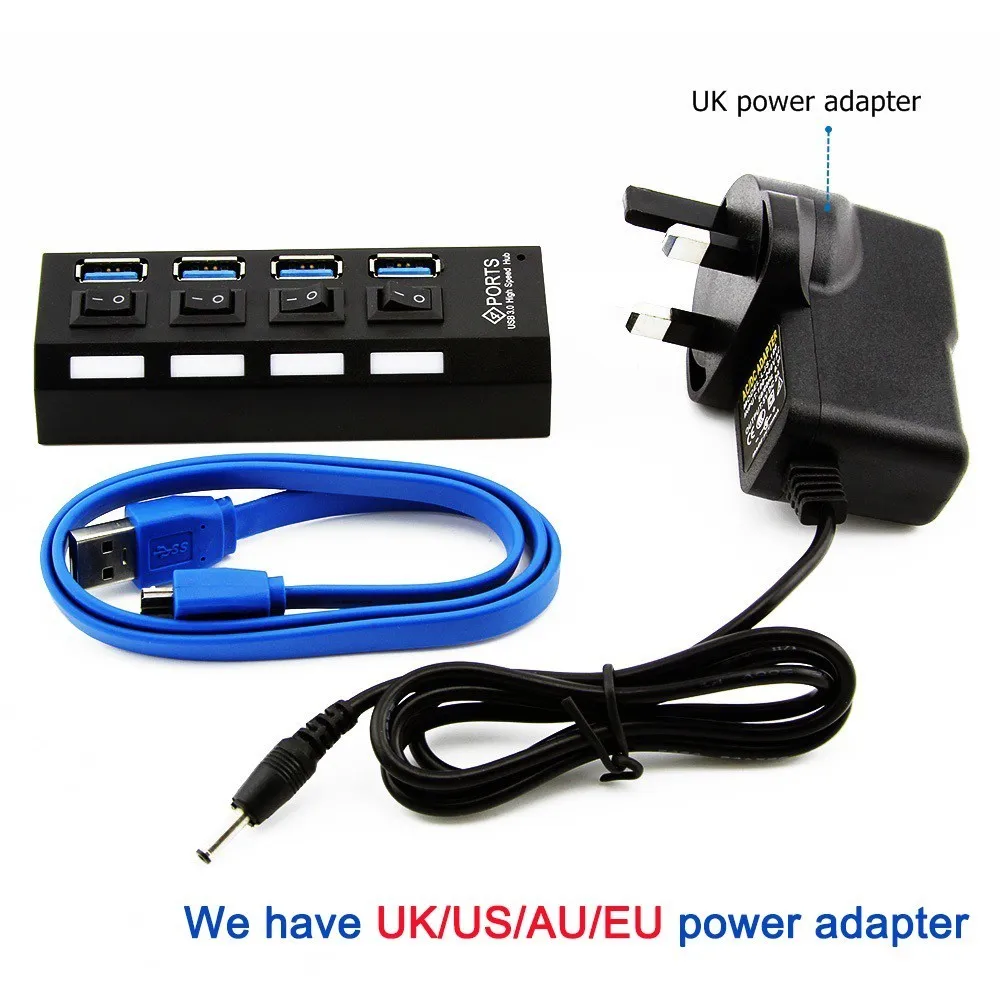 USB 3 0 концентратор Высокоскоростной 4 порта USB3.0 с DC 5 V/2A порт питания отдельные