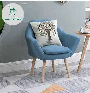 

Louis Fashion Living Room Chairs Modern Minimalism Mini Cloth Art Balcony North Europe Casual Lazy Sofa