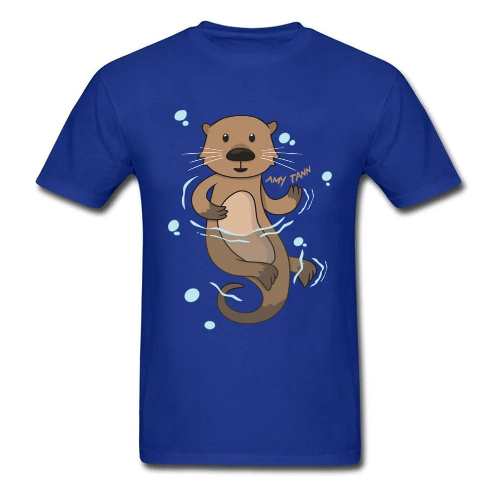 Otter Apparel T-shirts Custom Short Sleeve 2018 Popular Round Neck 100% Cotton Tops Shirts Casual Tee-Shirt for Men Lovers Day Otter Apparel blue
