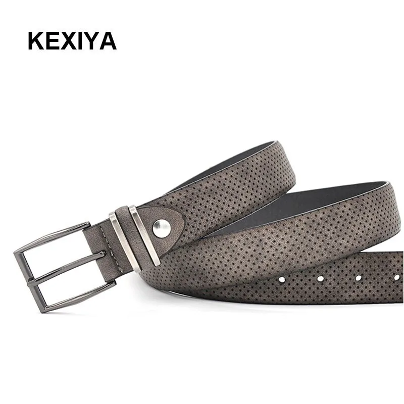 KEXIYA, дизайнерский мужской ремень с металлической пряжкой, кожаный, Повседневный, мужской, роскошный, высокое качество, модные аксессуары, темно-серый джинсовый ремень