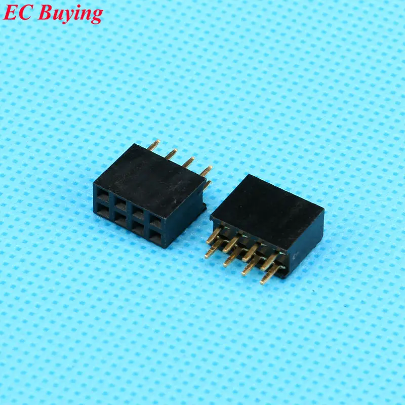 

10pcs/lot 2.54mm 2X4 Pin Double Row Female 4P Straight Header Pitch Socket Strip