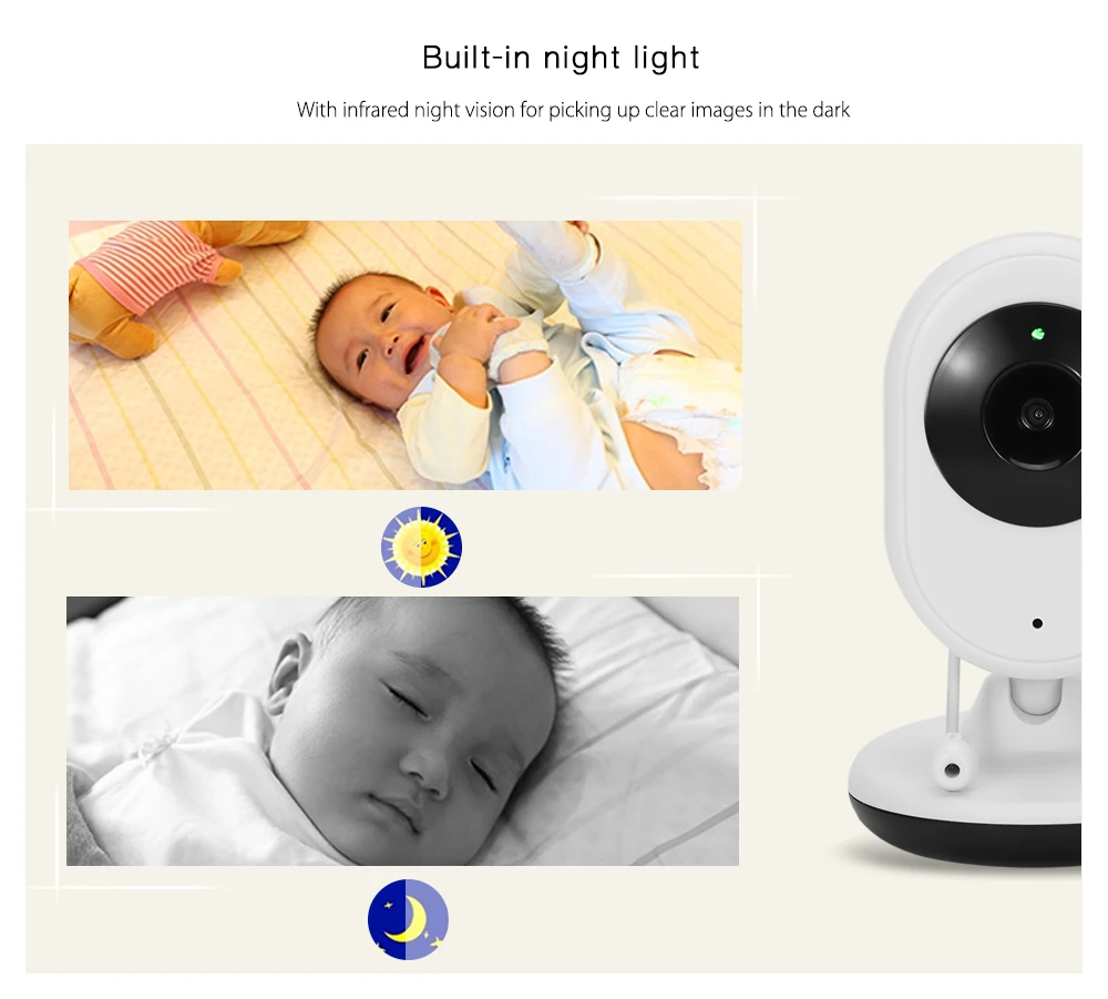 Wireless Video Night Vision Baby Monitor Camera Baby Sleep (3)