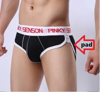 

PINKY SENSON 5PCS/LOT Men's Three-Dimensional Pouch Cup Underwear Briefs Magic Invisible Bottom Pad Butt-Lifting Cotton Panties