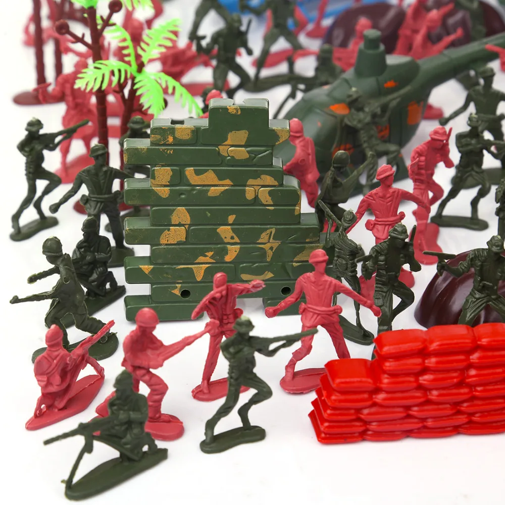 Новое поступление 270 шт пластиковый солдатский пляжный сцена модель 5 см Второй мировой войны солдатский военный игрушечный набор для детей Рождественский подарок