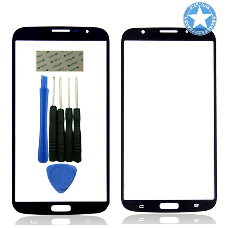 Черная передняя внешняя линза стекло экран Замена для Samsung Galaxy Mega 6 3 i9200 i9205 с