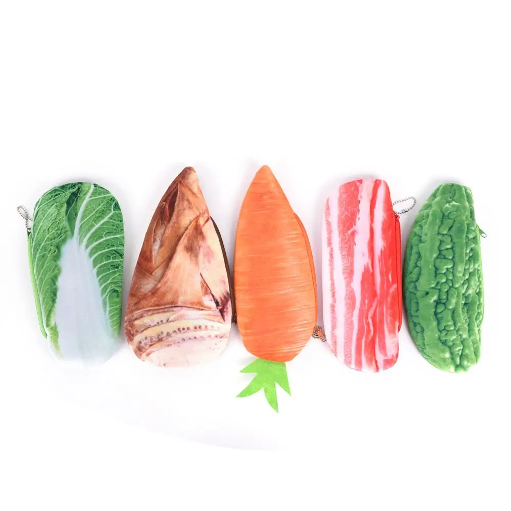 

Creative Pencil Case Novelty Vegetable Fruit Meat Fish Shape Pencil Bag Cute School Office Supplies Kids Cosmetic Bag