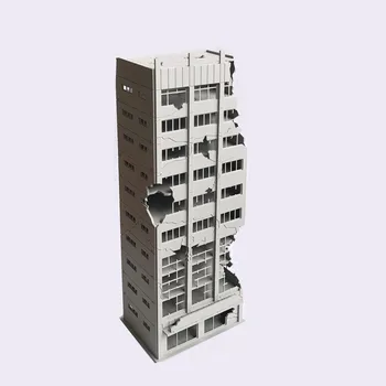 

Outland Models Railway Scenery City War Damaged Abandoned Office Building Commercial Building Model Mansion N Scale