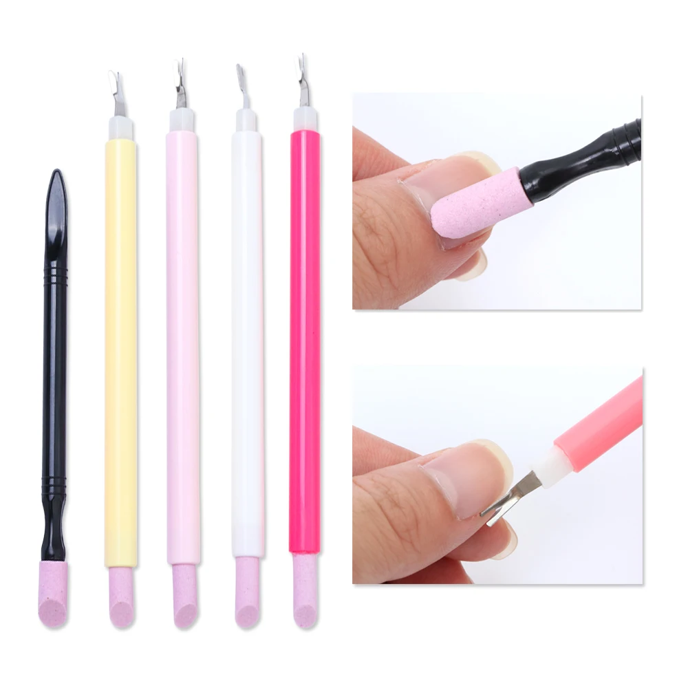 

1pcs Quartz Cuticle Pusher Stick Ceramic Stone Nail Brush Pen Scrubs Pedicure Dead Skin Cutter Grinding Rod Manicure Tools BEP05