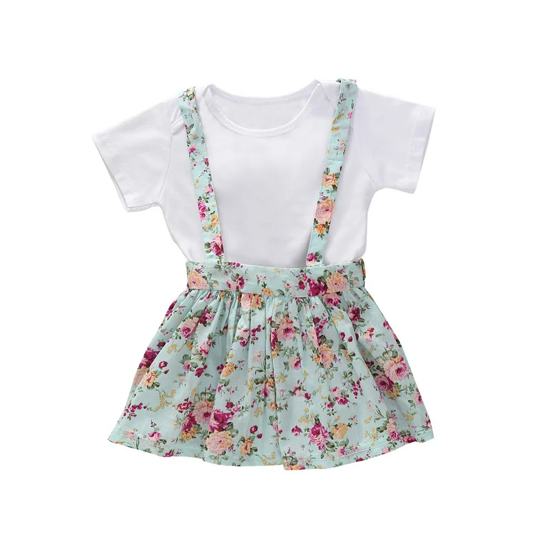 Cola baby Summer girls clothing sets baby girls overalls suit baby