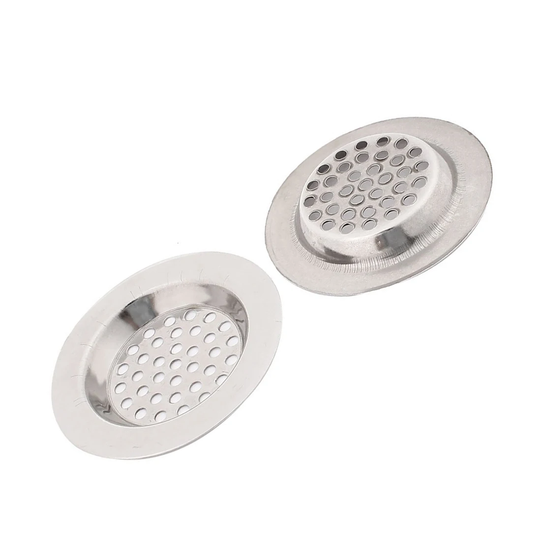 New Bathroom Kitchen Stainless Steel Basin Sink Drain Strainer 2pcs