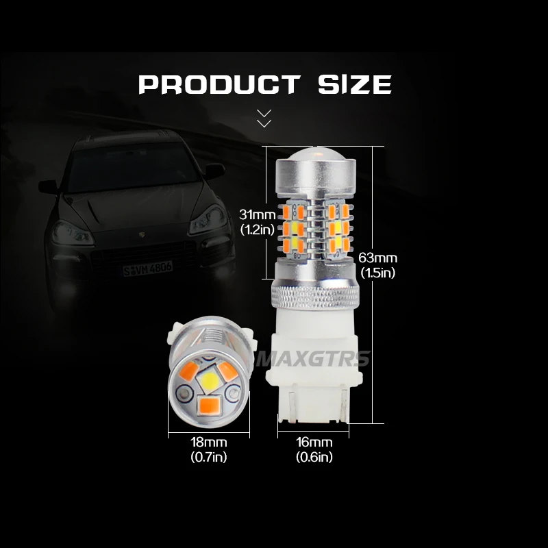 2x T25 3157 P27/7 W двойной цвет Тип Белый Янтарный Желтый переключатель светодиодный 3030 28smd светодиодный DRL поворотник парковочный Светильник лампы