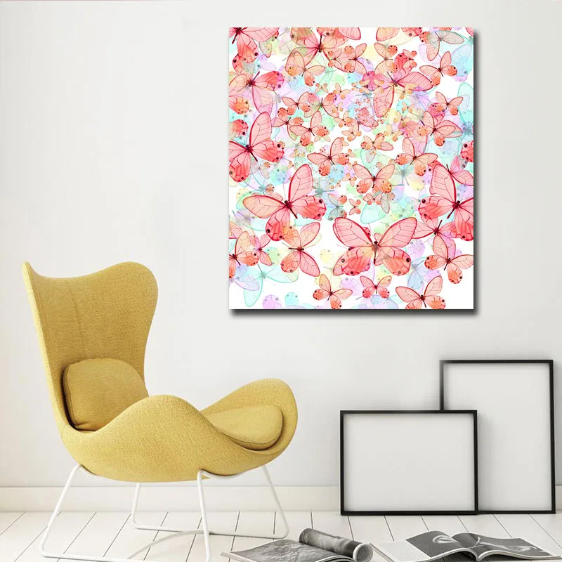 

Modern Wall Paintings Canvas Butterfly Wall Art Painting Printed Giclee Printing Living Room Decorative Art Painting Dropship
