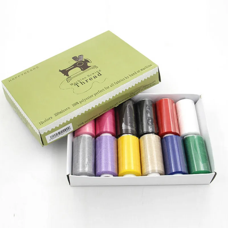 

12PCS Different Colour Sewing Thread Machine Line 100% Polyester