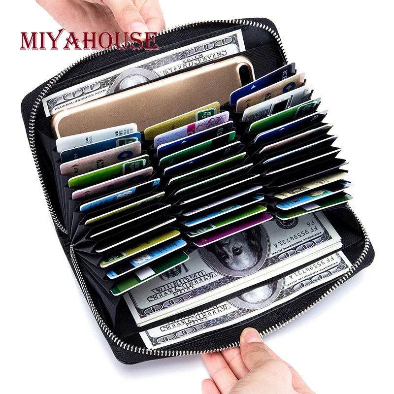 

Miyahouse Large Capacity Card Holder Wallet Female Business Style Credit Card Holders Women Leather Card Purse Feamle