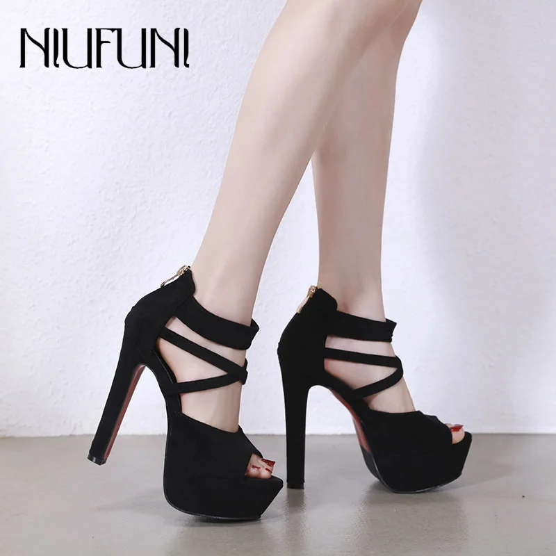 

Fashion Women Sandals 2019 Summer New Arrival Thick High Heels Platform Sandals Sexy Fish Mouth Solid Color Women's Shoes