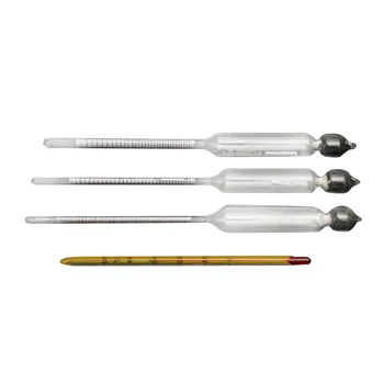 

3pcs Hydrometer Alcoholmeter Set 0 to 100% Alcohol Meter Test + Thermometer
