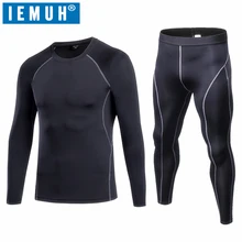 IEMUH новые зимние комплекты термобелья для мужчин быстросохнущие анти-микробные стрейч мужское термобелье мужские теплые кальсоны для фитнеса