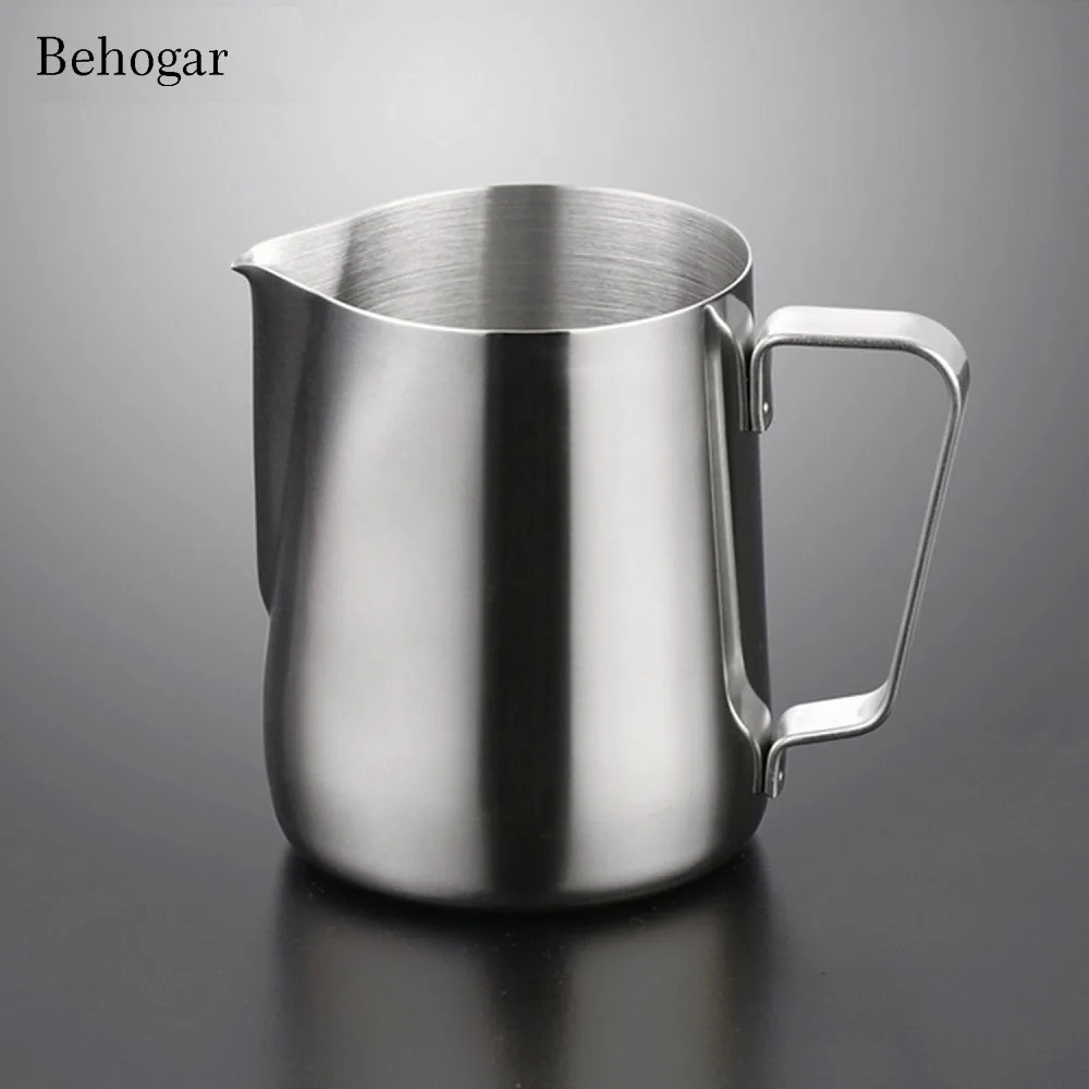 

Behogar 150ml Stainless Steel Coffee Latte Milk Frothing Cup Pitcher Jug for Espresso Coffee Milk Frothers Latte Art Drinkware