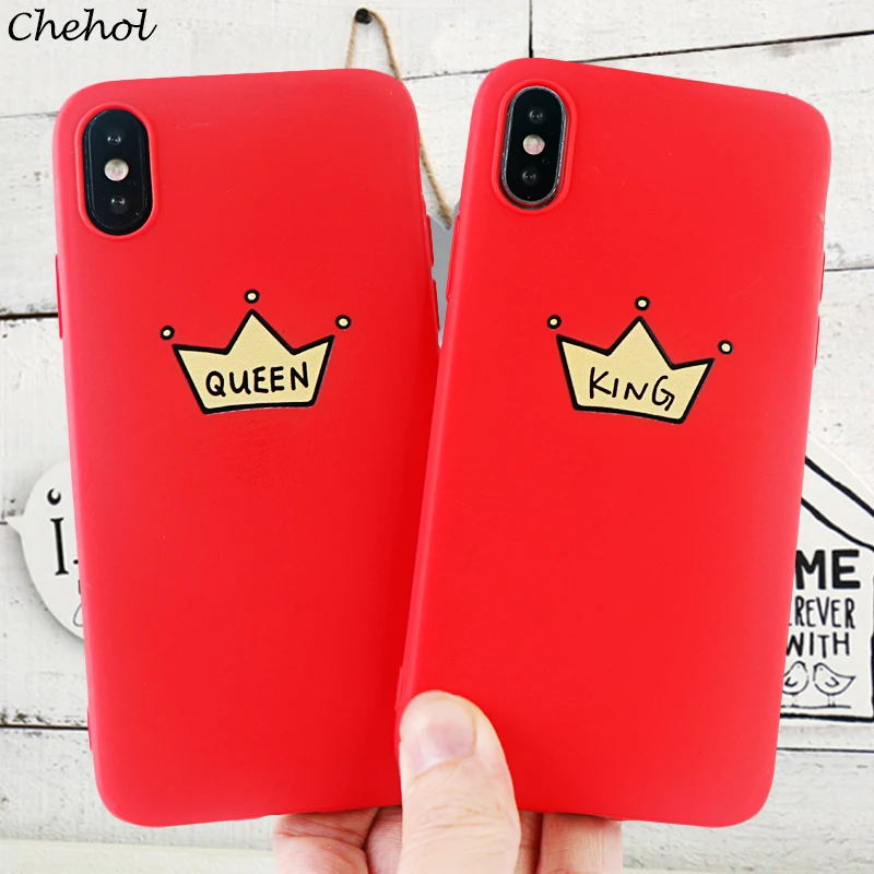 Чехлы для телефона Crown King Queen мягкие силиконовые чехлы IPhone X XS MAX XR 8 7 6 S Plus |