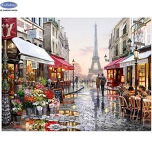 Фото на заказ! Улица Парижа, сделай сам Алмазная вышивка 5D алмазная картина вышивка крестиком 3D квадратное украшение из мозаики стразами подарок