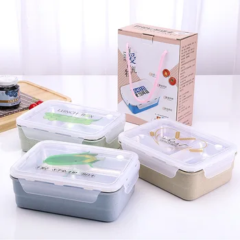 

Heating separated double lunch box wheat straw 304 stainless steel lunch box lunch box hot food container ZP01221632