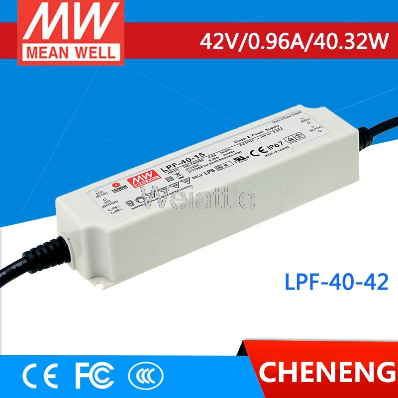 MEAN WELL original LPF-40-42 42V 0.96A meanwell LPF-40 42V 40.32W Single Output LED Switching Power Supply MEAN WELL original LPF-40-42 42V 0.96A meanwell LPF-40 42V 40.32W Single Output LED Switching Power Supply