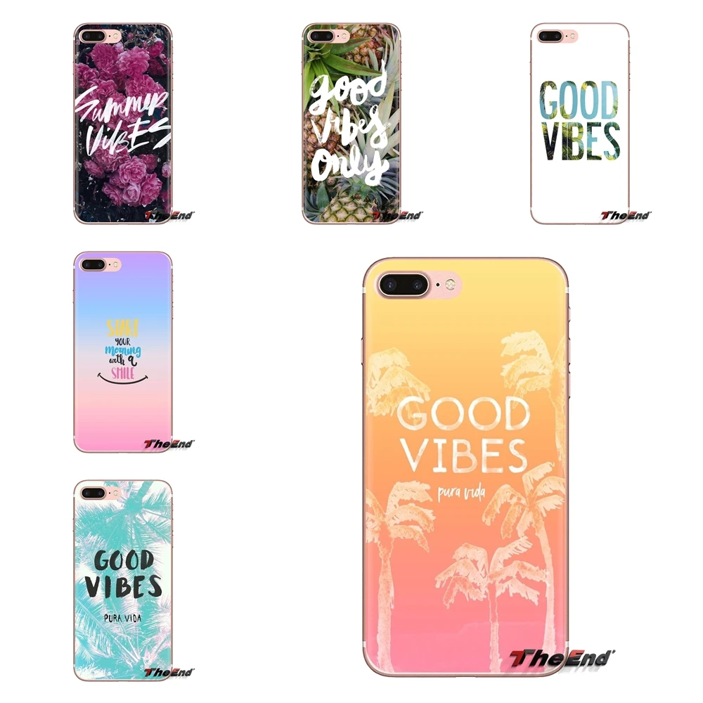 Good vibes summer Art For LG G3 G4 Mini G5 G6 G7 Q6 Q7 Q8 Q9 V10 V20 V30 X Power 2 3 K10 K4 K8 2017 Transparent Soft Case Covers |