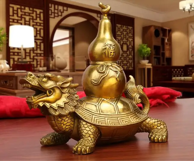  Brass bottle gourd furnishing articles copper dragon turtle sitting room bedroom furnishing article - 32751243732