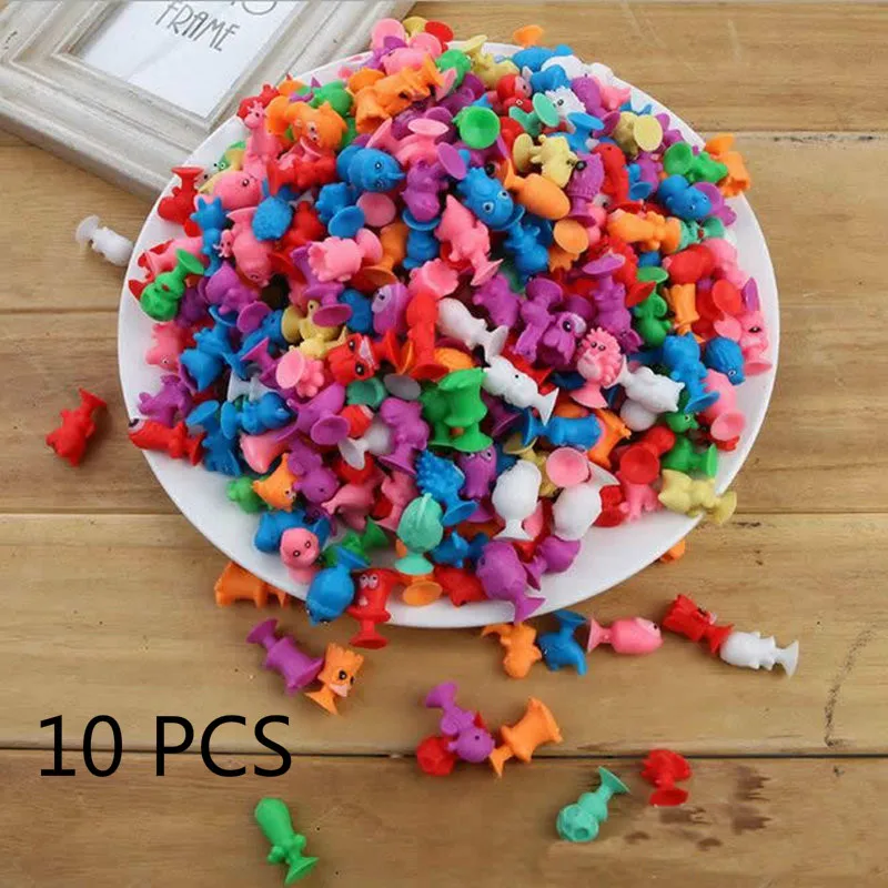 

10pcs/lot High quality kids Cartoon Animal Action Figures toys Sucker kids Mini Suction Cup Collector WYQ