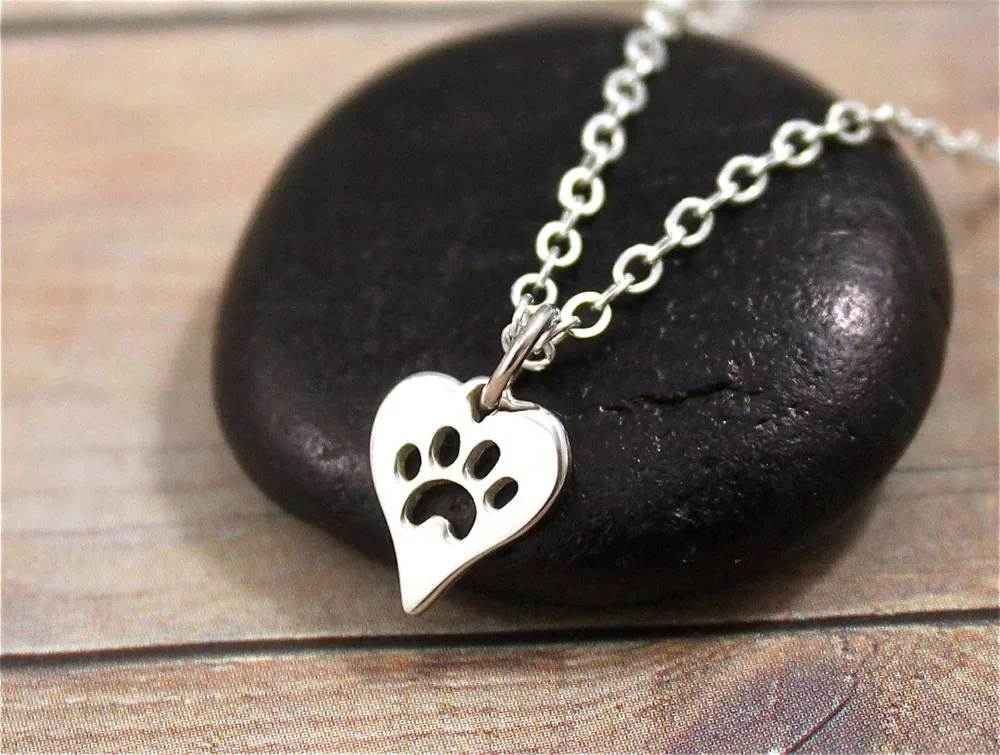 tiny paw print necklace