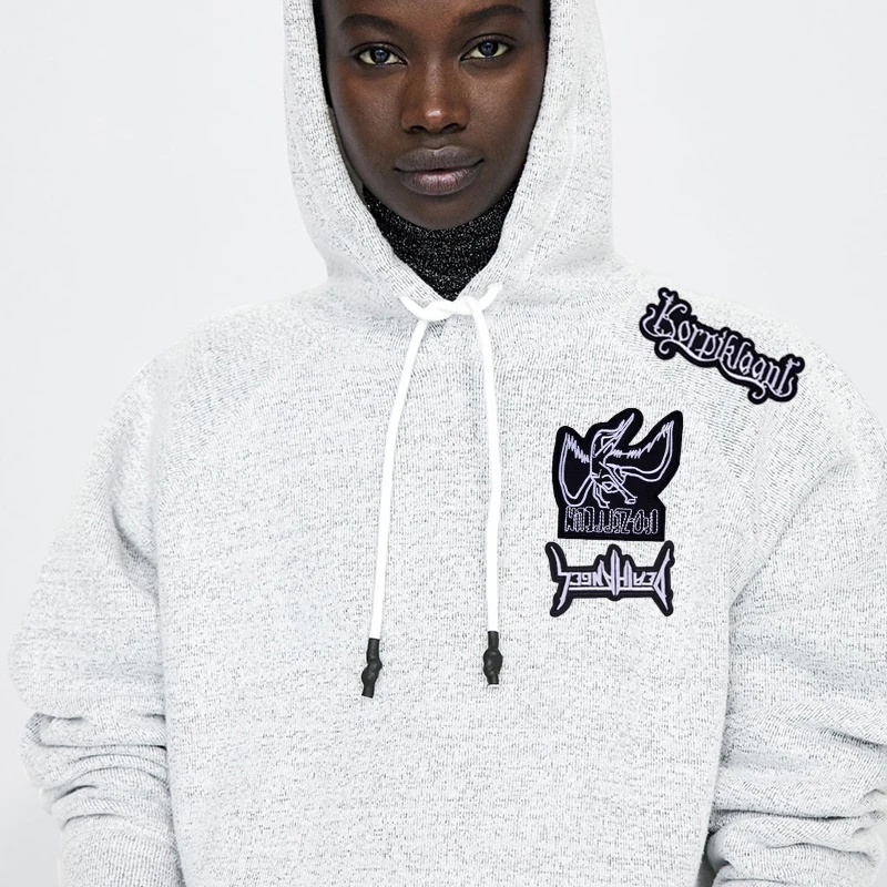 bands patch hoodie