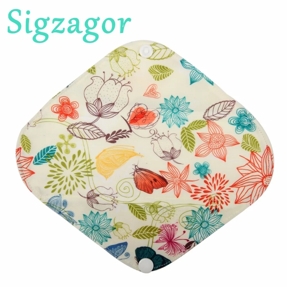 

[Sigzagor] 1 Small S Panty Liner Bamboo Charcoal Menstrual Sanitary Mama Cloth Pad Reusable Washable 8in 20cm 26 Prints