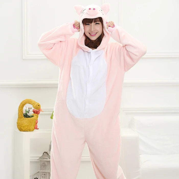 Animals Kigurumi Unicorn Cosplay Costume Adult Girl Unicorn Onesie Flannel Pig Women Anime Jumpsuit Disguise Onepiece Suit