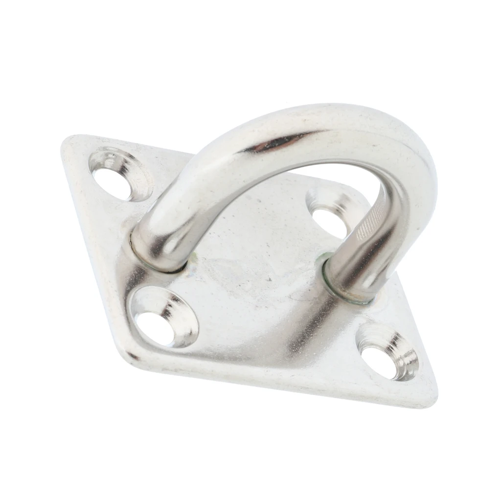 Stainless Steel Square Pad Eye Plates 8mm for Marine Boat Yacht Sailboat Sailing Water Sports Accessories Silver  